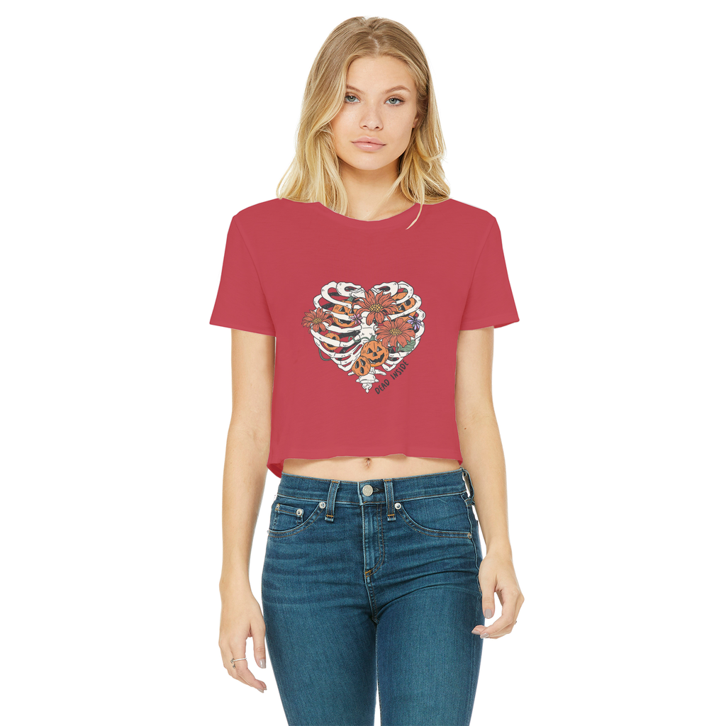 RIB CAGE Classic Women's Cropped Raw Edge T-Shirt - DirectlyPersonalised