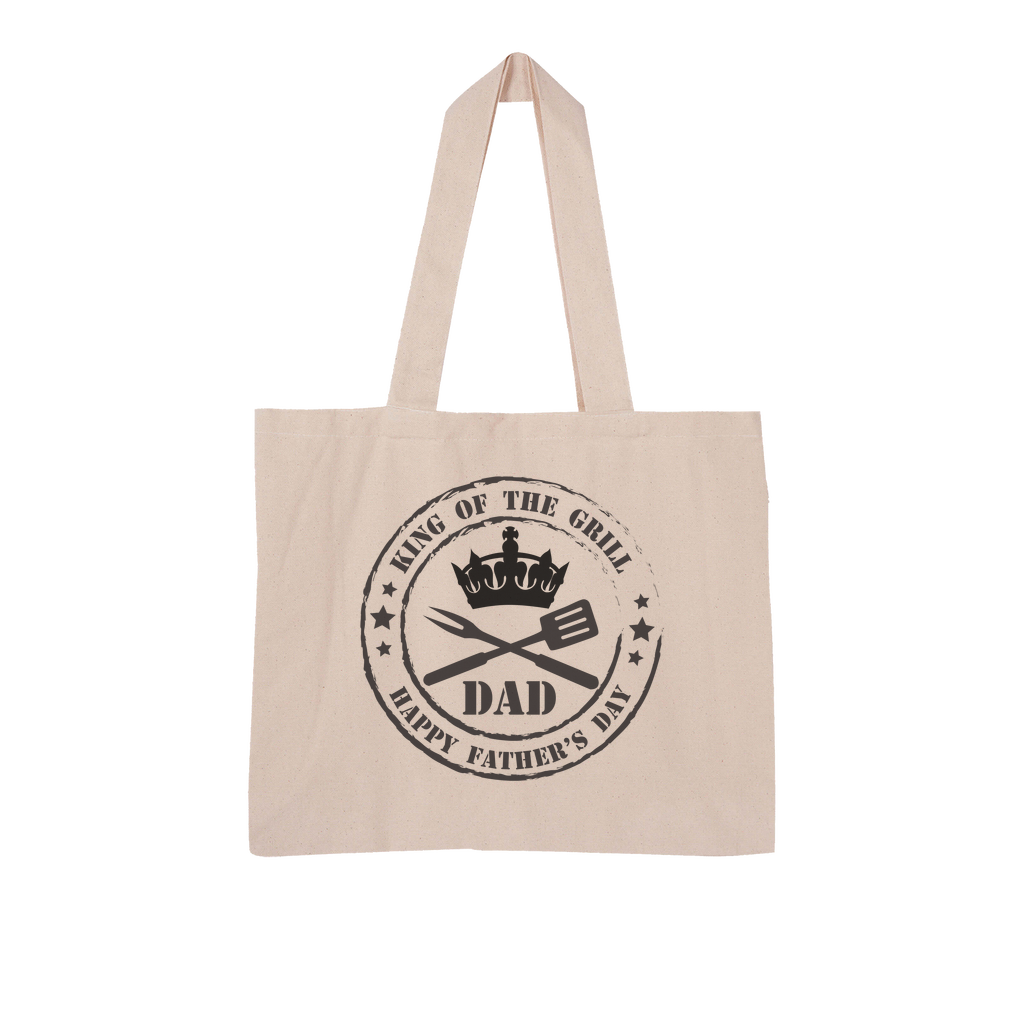 King of the Grill Large Organic Tote Bag - DirectlyPersonalised