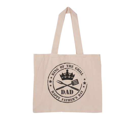 King of the Grill Large Organic Tote Bag - DirectlyPersonalised