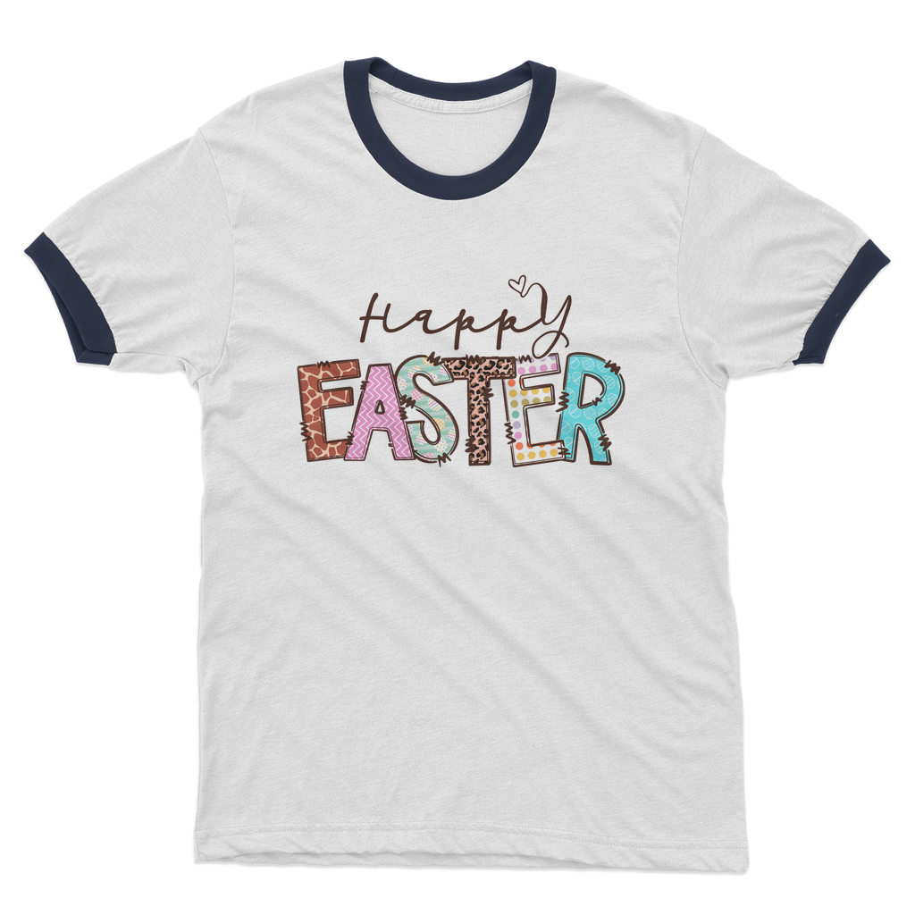Happy Easter Adult Ringer T-Shirt - DirectlyPersonalised
