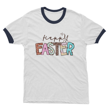 Happy Easter Adult Ringer T-Shirt - DirectlyPersonalised