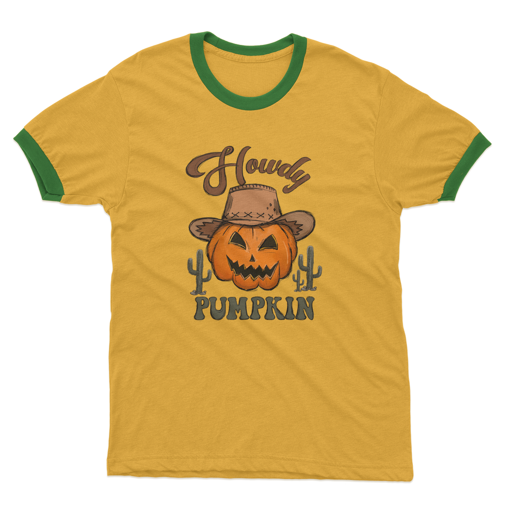 HOWDY PUMPKIN Adult Ringer T-Shirt - DirectlyPersonalised