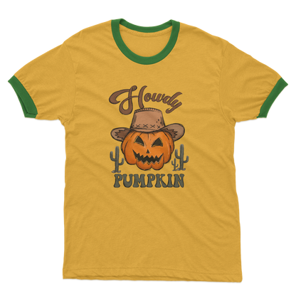 HOWDY PUMPKIN Adult Ringer T-Shirt - DirectlyPersonalised