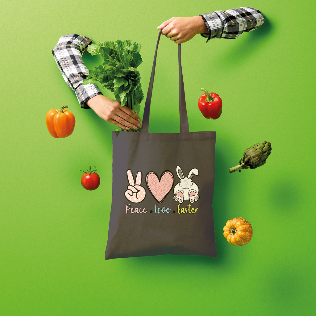 PEACE LOVE EASTER Shopper Tote Bag - DirectlyPersonalised