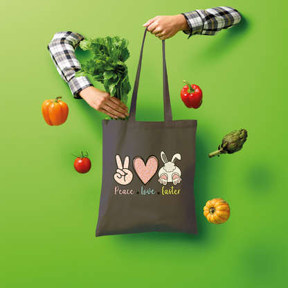 PEACE LOVE EASTER Shopper Tote Bag - DirectlyPersonalised