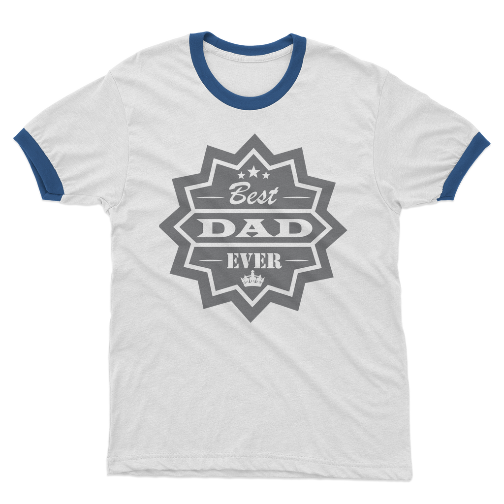 Best Dad Ever Adult Ringer T-Shirt - DirectlyPersonalised