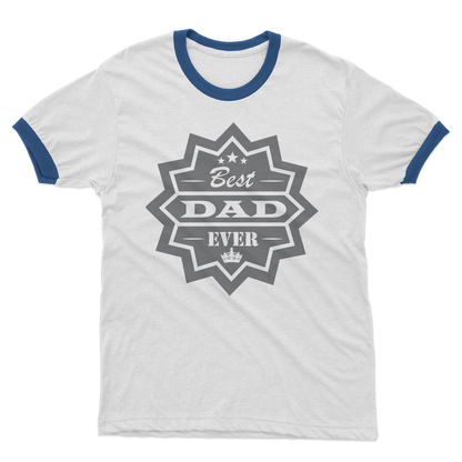 Best Dad Ever Adult Ringer T-Shirt - DirectlyPersonalised