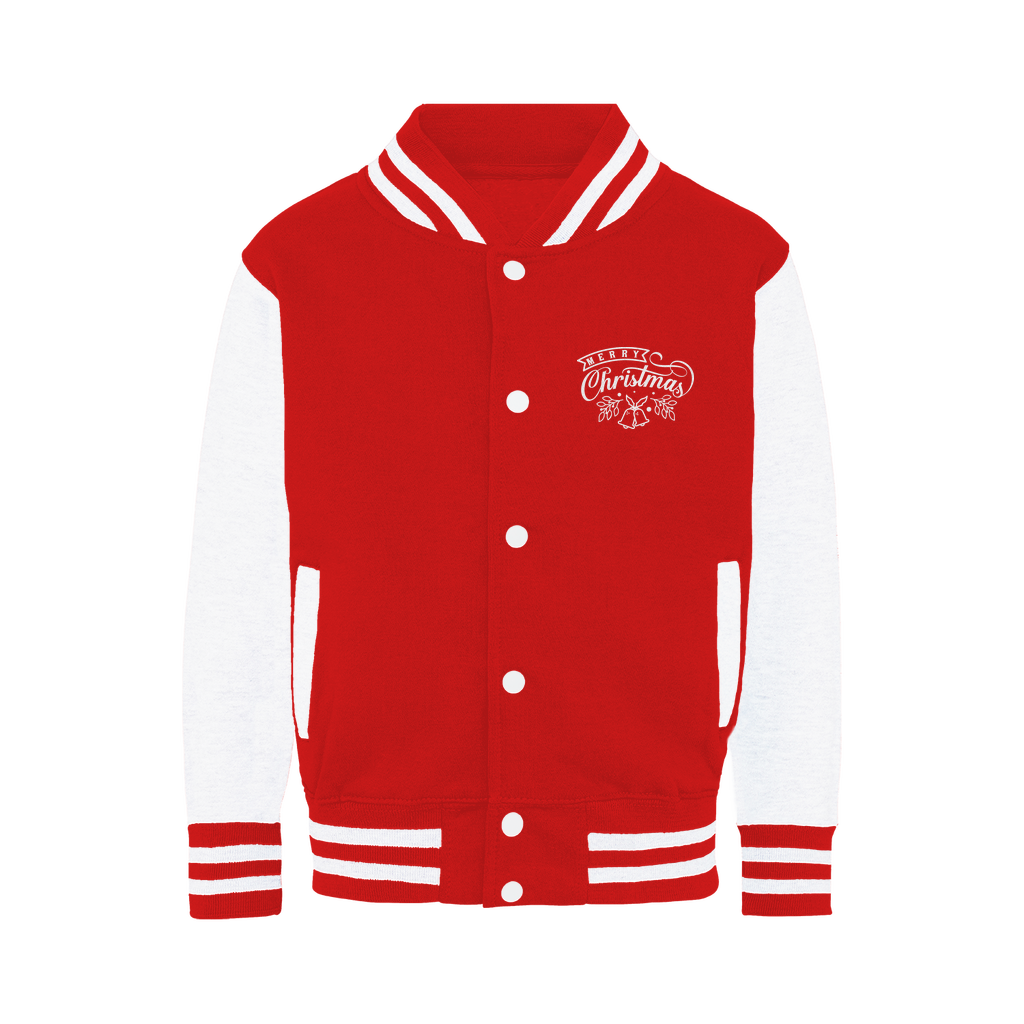Merry Christmas White Varsity Jacket