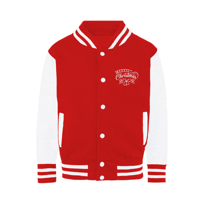 Merry Christmas White Varsity Jacket