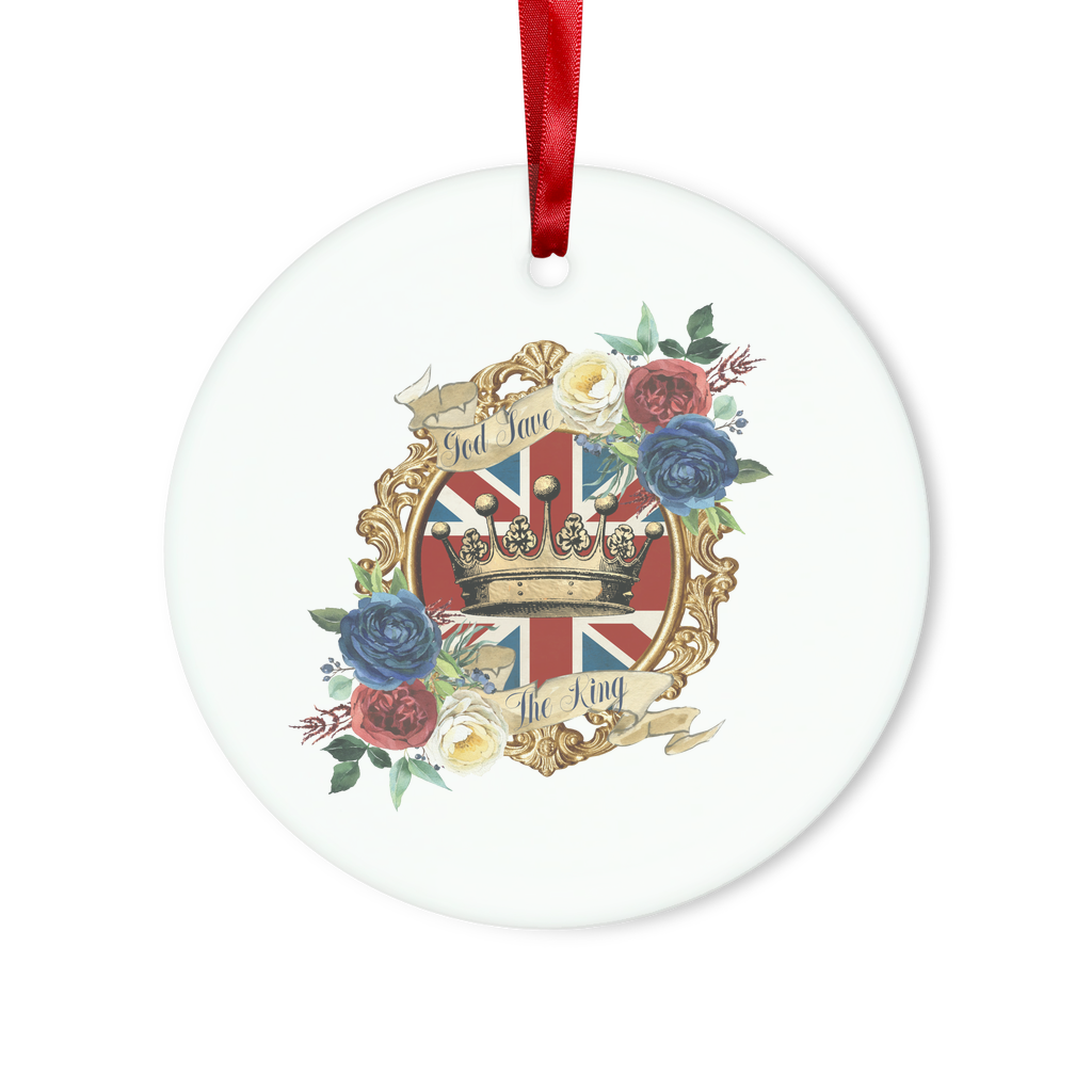 GOD SAVE THE KING Glass Hanging Ornament