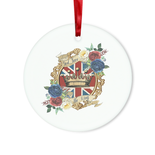 GOD SAVE THE KING Glass Hanging Ornament