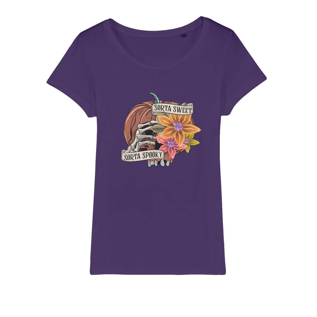 SORTA SWEET - SORTA SPOOKY Organic Jersey Womens T-Shirt - DirectlyPersonalised