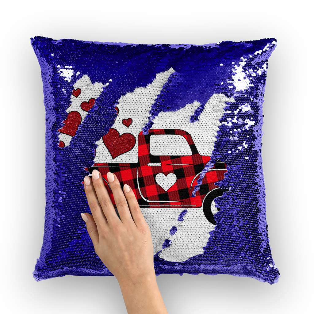 Love Truck Sequin Cushion Cover - DirectlyPersonalised