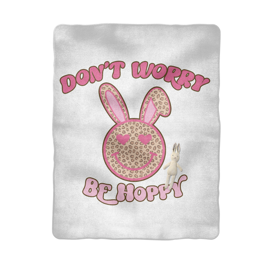 Don't worry be 'happy' Sublimation Baby Blanket - DirectlyPersonalised