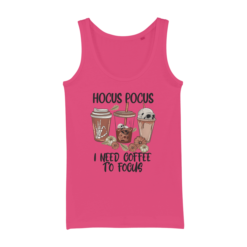 HOCUS POCUS -COFFEE DESIGN Organic Jersey Womens Tank Top - DirectlyPersonalised