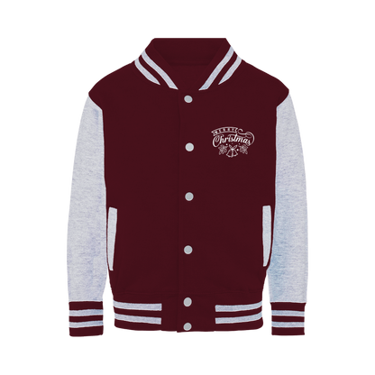 Merry Christmas White Varsity Jacket