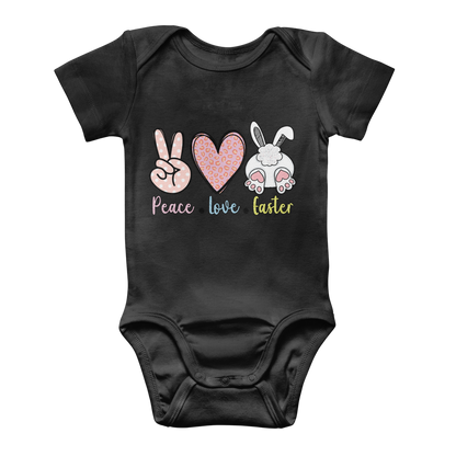 PEACE LOVE EASTER Classic Baby Onesie Bodysuit - DirectlyPersonalised