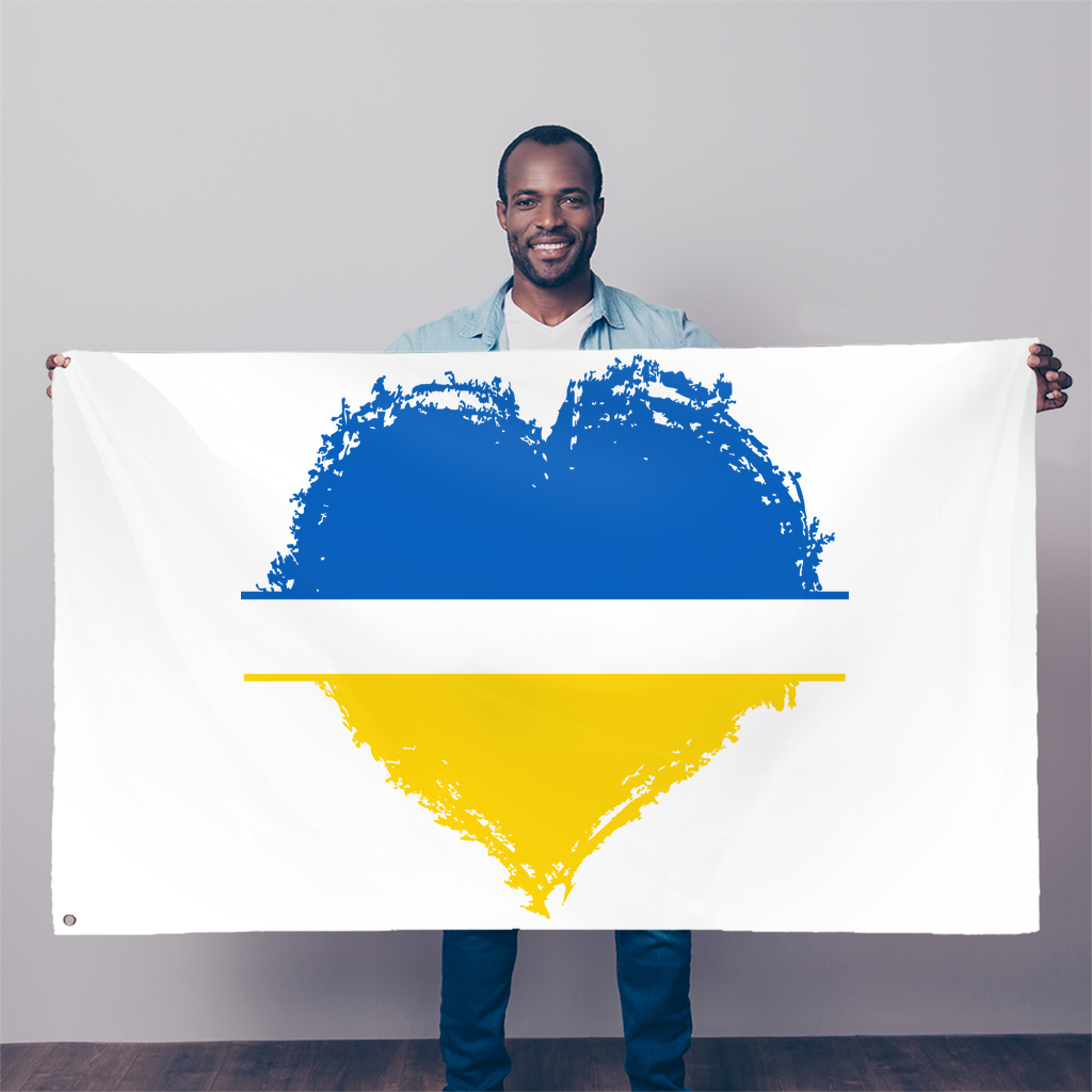 HEARTS WITH UKRAINE Sublimation Flag - DirectlyPersonalised