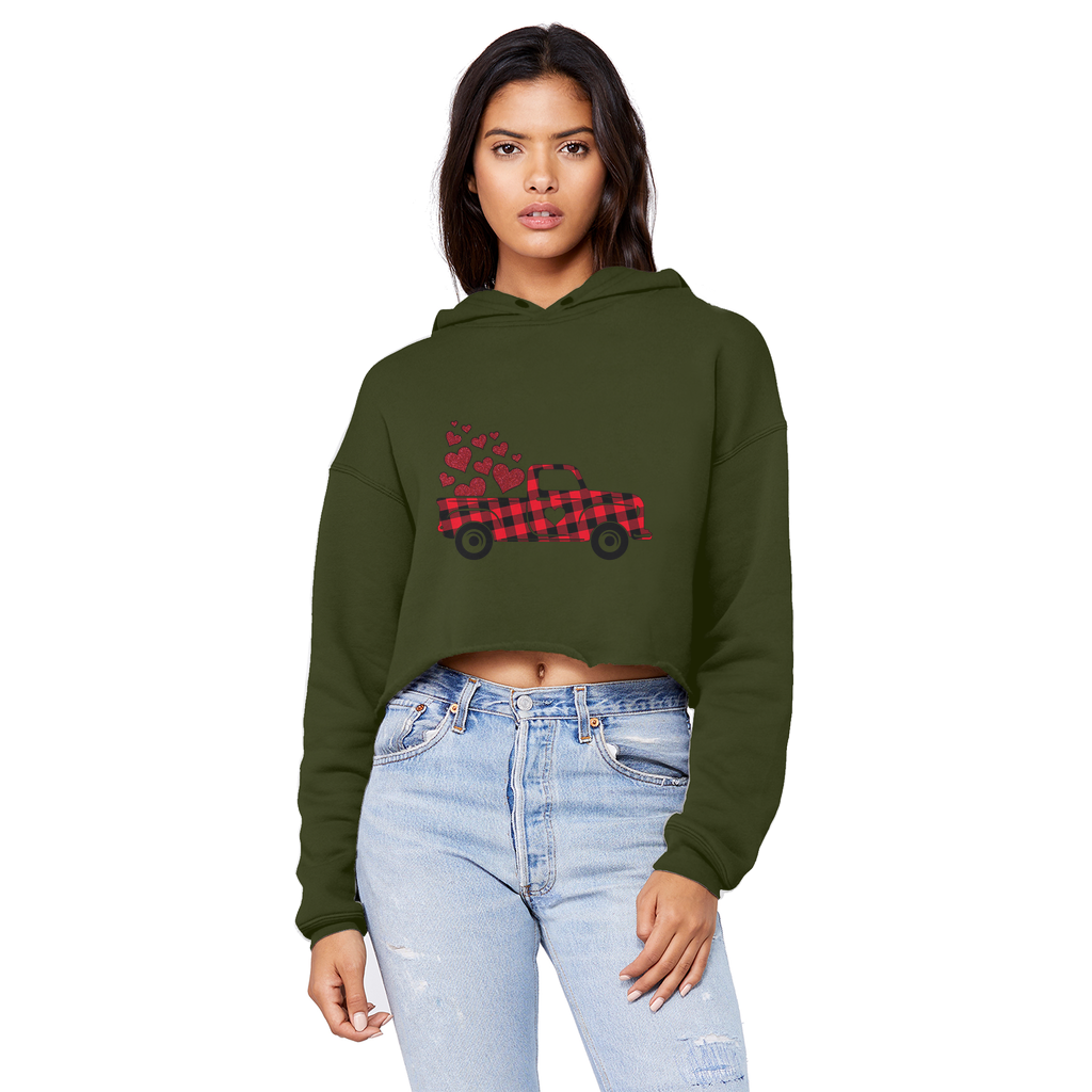 Love Truck Unisex Cropped Raw Edge Boyfriend Hoodie - DirectlyPersonalised