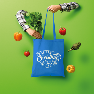 Merry Christmas White Shopper Tote Bag