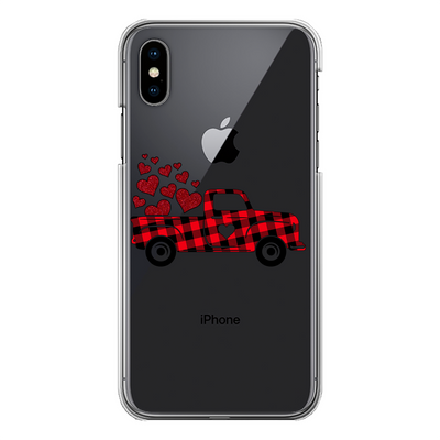 Love Truck Back Printed Transparent Hard Phone Case