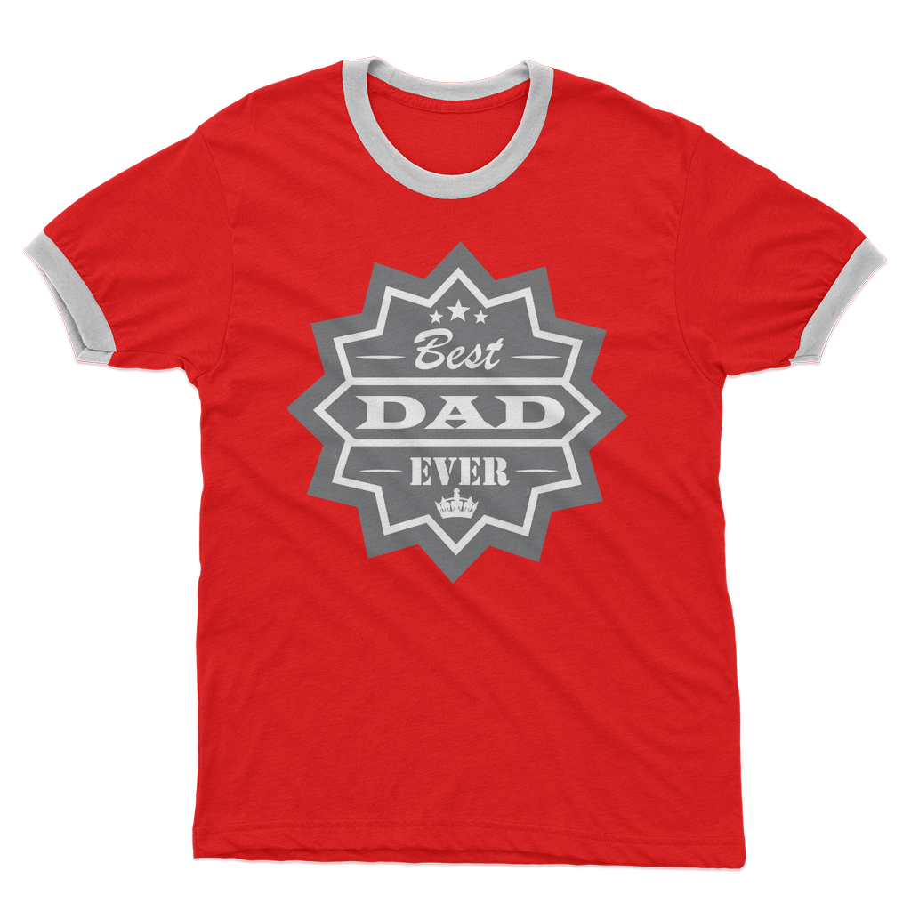 Best Dad Ever Adult Ringer T-Shirt - DirectlyPersonalised