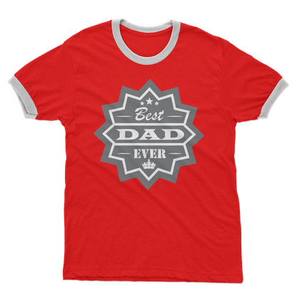 Best Dad Ever Adult Ringer T-Shirt - DirectlyPersonalised