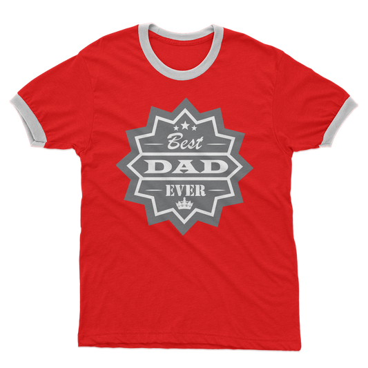 Best Dad Ever Adult Ringer T-Shirt - DirectlyPersonalised