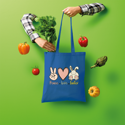 PEACE LOVE EASTER Shopper Tote Bag - DirectlyPersonalised