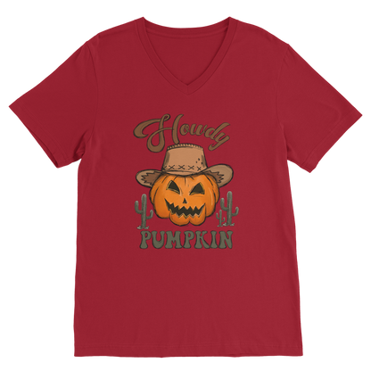 HOWDY PUMPKIN Premium V-Neck T-Shirt - DirectlyPersonalised