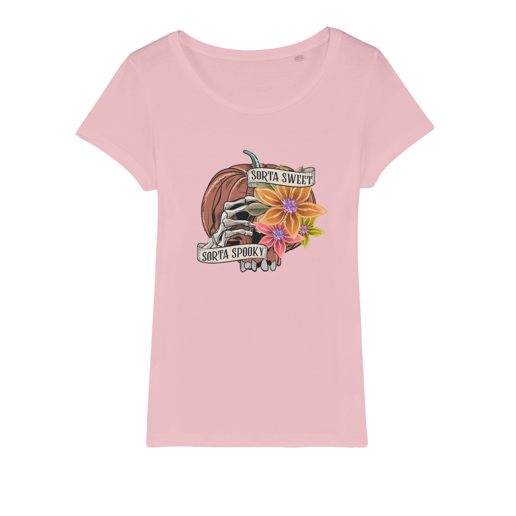 SORTA SWEET - SORTA SPOOKY Organic Jersey Womens T-Shirt - DirectlyPersonalised