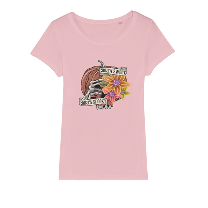 SORTA SWEET - SORTA SPOOKY Organic Jersey Womens T-Shirt - DirectlyPersonalised
