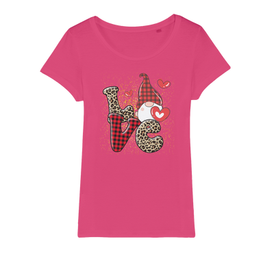 Ladies Valentine Design Organic Jersey Womens T-Shirt