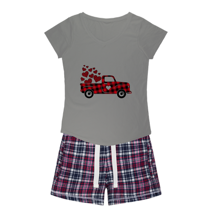 Love Truck Women's Sleepy Tee and Flannel Short - DirectlyPersonalised