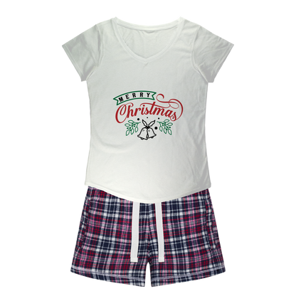 Merry Christmas Women's Sleepy Tee and Flannel Short