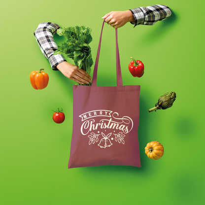 Merry Christmas White Shopper Tote Bag