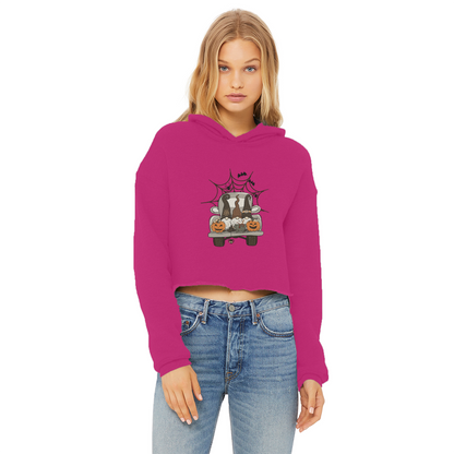 LETS GET SPOOKY Ladies Cropped Raw Edge Hoodie - DirectlyPersonalised
