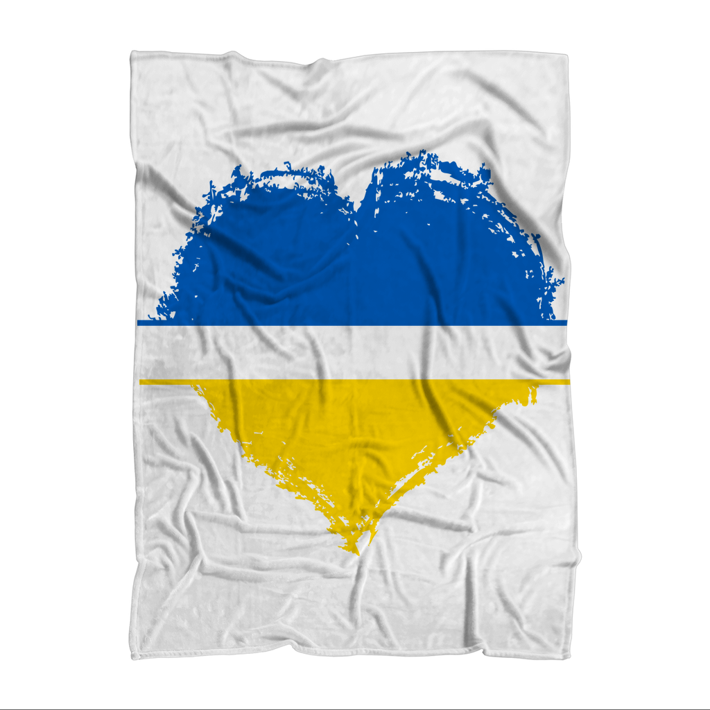 HEARTS WITH UKRAINE Premium Sublimation Adult Blanket - DirectlyPersonalised