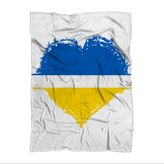 HEARTS WITH UKRAINE Premium Sublimation Adult Blanket - DirectlyPersonalised