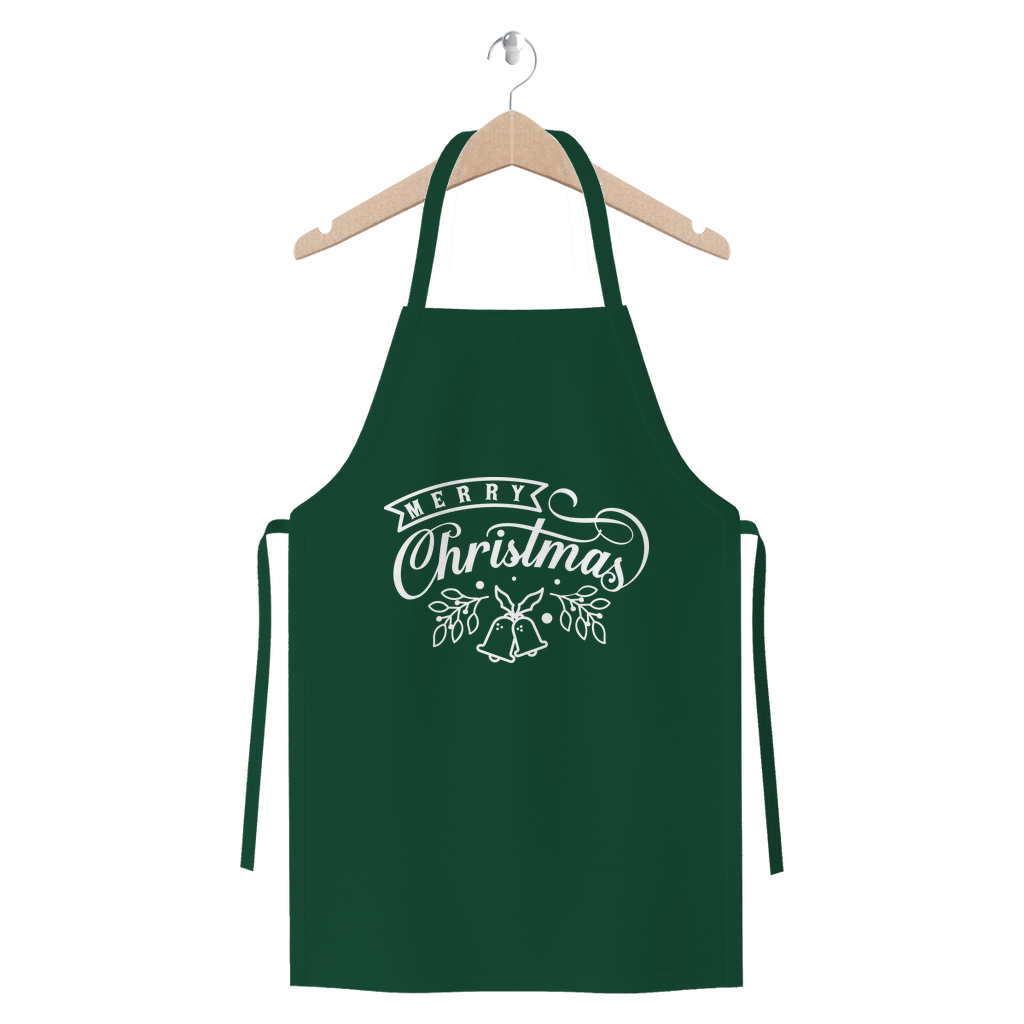 Merry Christmas White Premium Jersey Apron