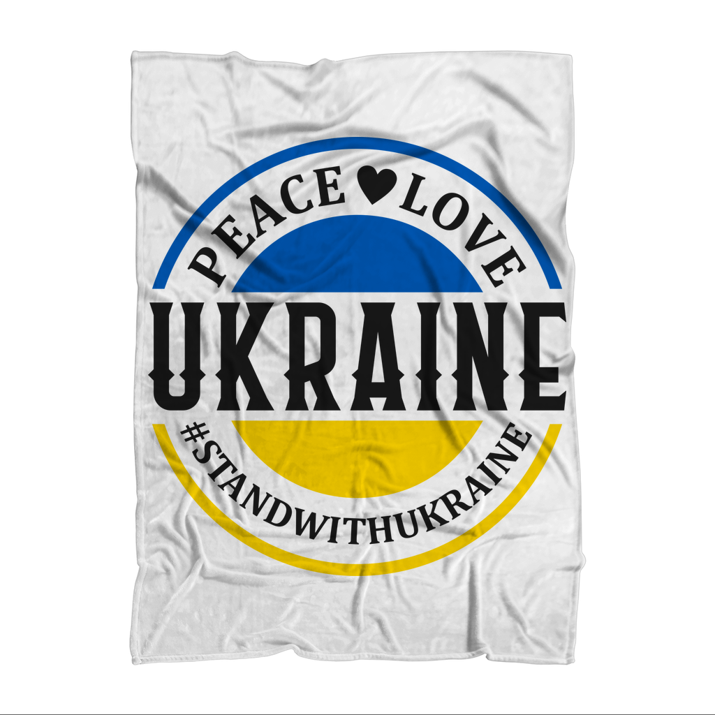 STAND WITH UKRAINE Premium Sublimation Adult Blanket - DirectlyPersonalised