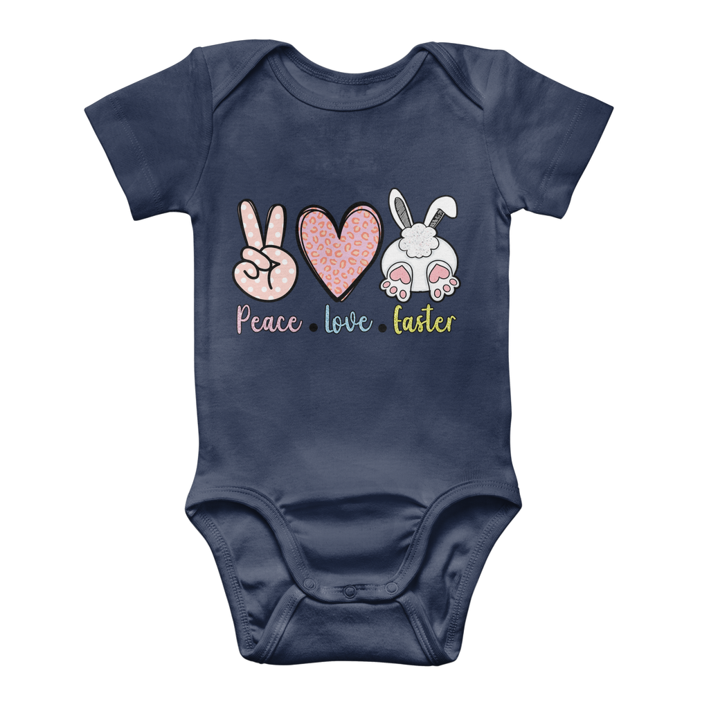PEACE LOVE EASTER Classic Baby Onesie Bodysuit - DirectlyPersonalised