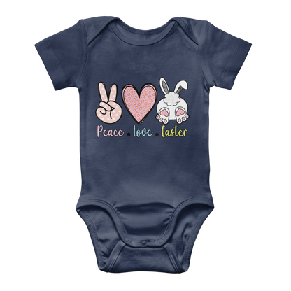 PEACE LOVE EASTER Classic Baby Onesie Bodysuit - DirectlyPersonalised