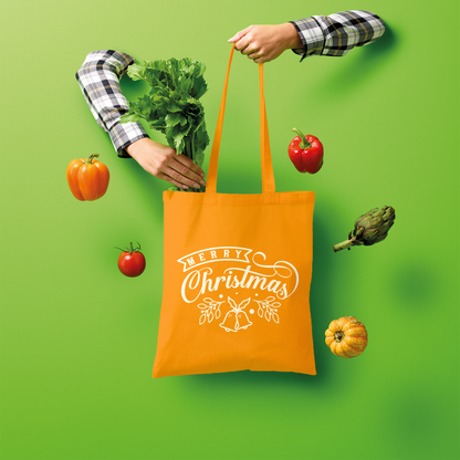 Merry Christmas White Shopper Tote Bag