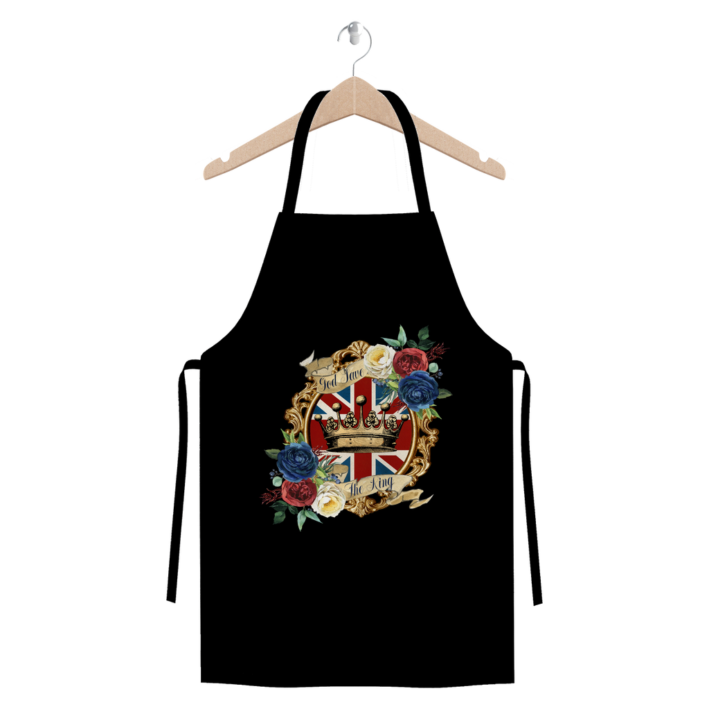 GOD SAVE THE KING Premium Jersey Apron - DirectlyPersonalised