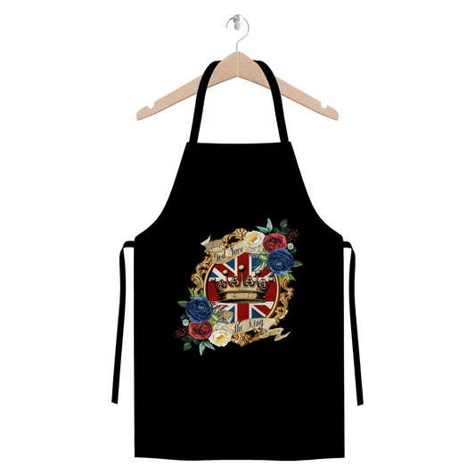 GOD SAVE THE KING Premium Jersey Apron - DirectlyPersonalised