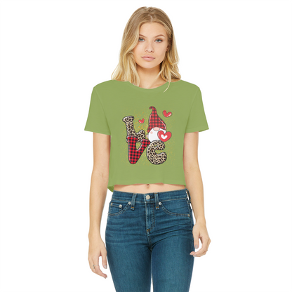 Ladies Valentine Design Classic Women's Cropped Raw Edge T-Shirt - DirectlyPersonalised