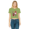 Ladies Valentine Design Classic Women's Cropped Raw Edge T-Shirt