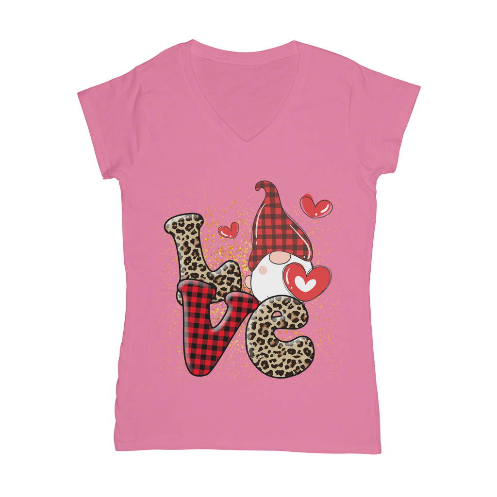 Ladies Valentine Design Classic Women's V-Neck T-Shirt - DirectlyPersonalised