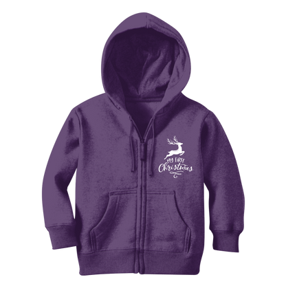 My First Christmas White Classic Kids Zip Hoodie - DirectlyPersonalised
